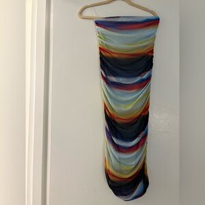 Strapless Multicolor bandage Dress